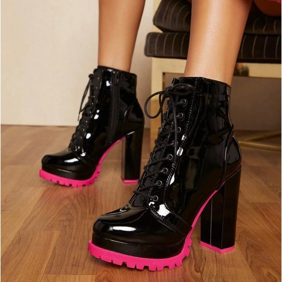 SHEIN Shoes Nen Hot Pink Platform Boots Poshmark